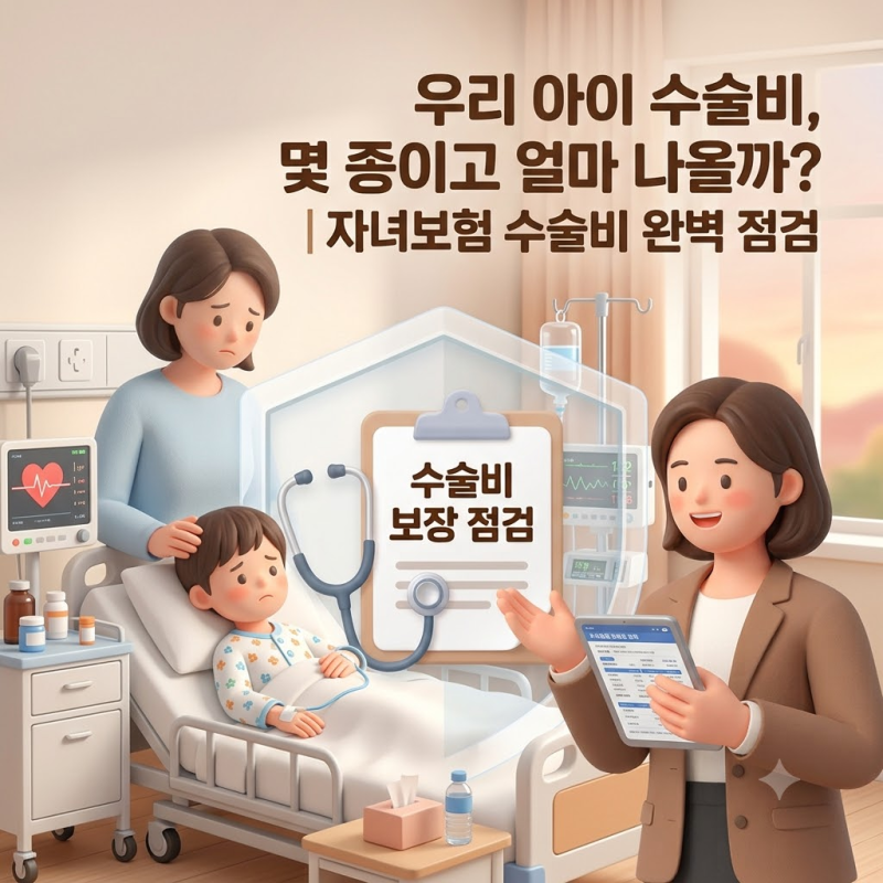 아이 수술비, 가입한 자녀보험에서 얼마나 보장될까요?