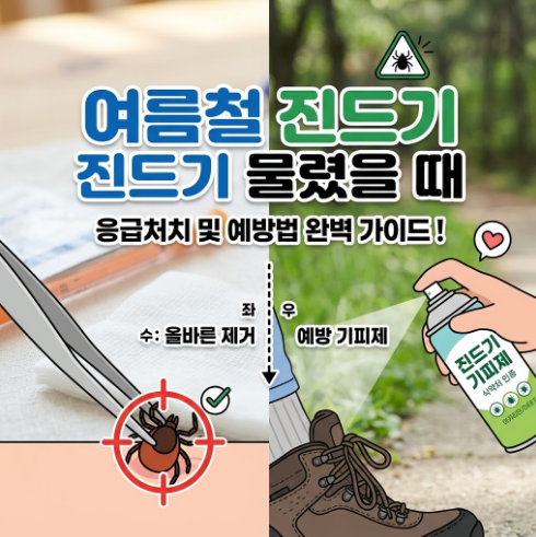 야외활동 후 피부에 콕? 진드기 물렸을 때 응급처치 및 자가 제거법 (절대 억지로 떼지 마세....