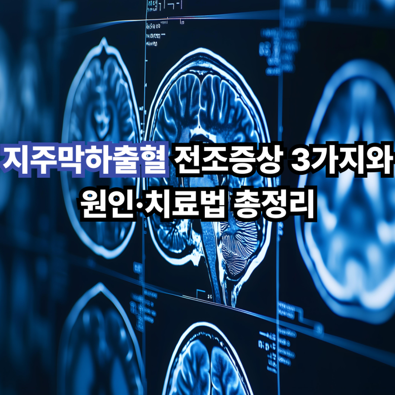 지주막하출혈 전조증상 3가지와 원인·치료법 총정리