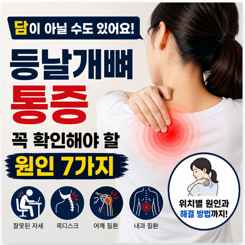 등날개뼈 통증, 담이 아닐 수도 있어요! 꼭 확인해야 할 원인 7가지