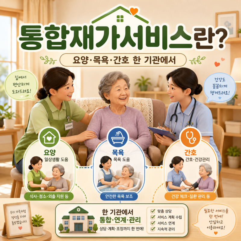 통합재가서비스란 무엇일까? 방문요양·목욕·간호 이용 방법