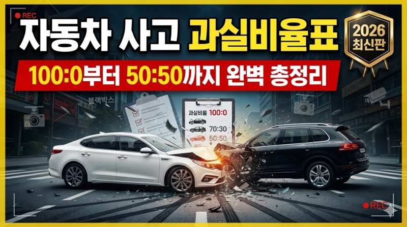 자동차 사고 과실비율표 완벽 총정리(2026 최신판) | 사고 유형별 과실비율 인정기준, 보험사 ....