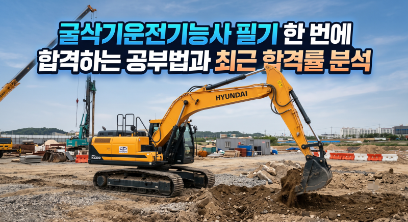 굴삭기운전기능사 필기 한 번에 합격하는 공부법과 최근 합격률 분석