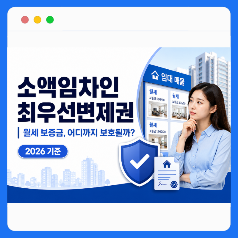 소액임차인 최우선변제권 2026년 기준, 월세 보증금 얼마까지 보호될까