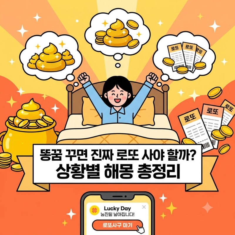 똥꿈 꾸면 진짜 로또 사야 할까? 상황별 해몽 총정리