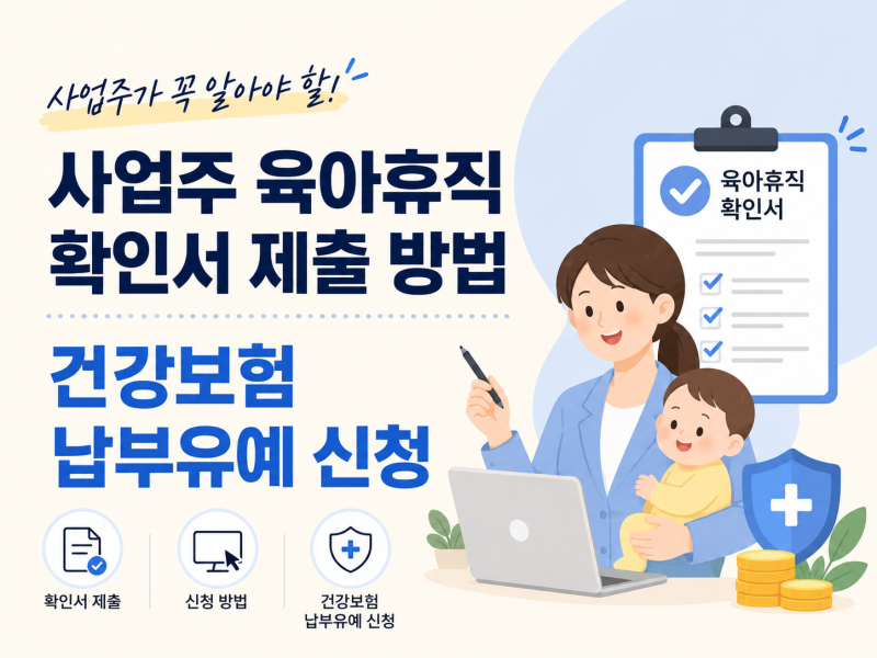 [인사] 사업주 육아휴직 확인서 제출 방법 및 건강보험 납부유예 신청