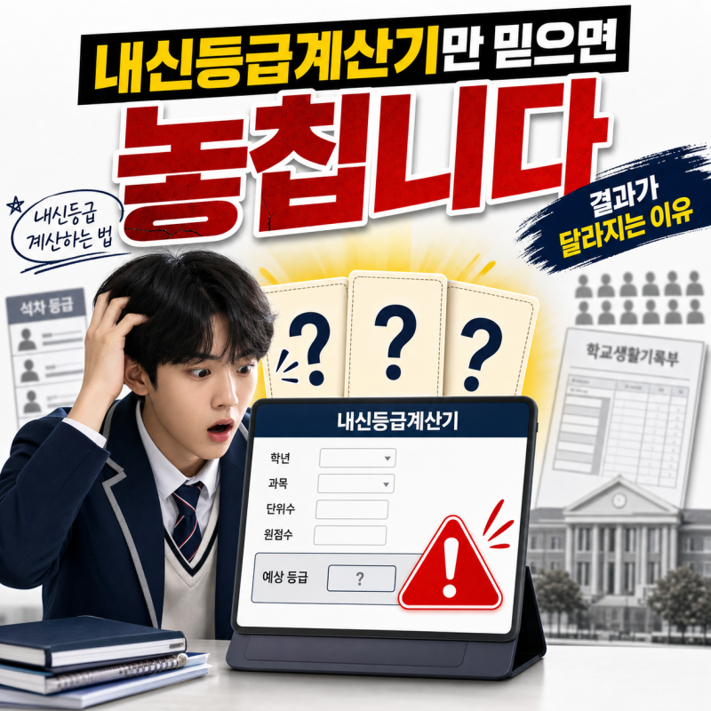 "계산기만 사용하면 놓칩니다" 내신등급계산기 사용법, 동점자와 단위수까지 계산하기