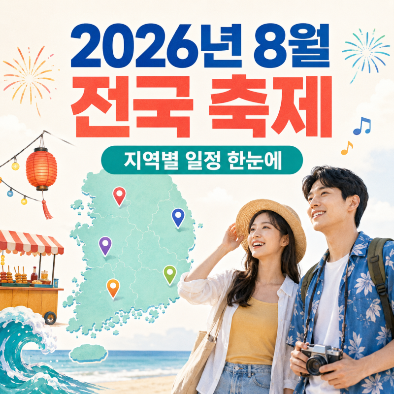 2026년 8월 전국 축제, 지역별 일정 14곳