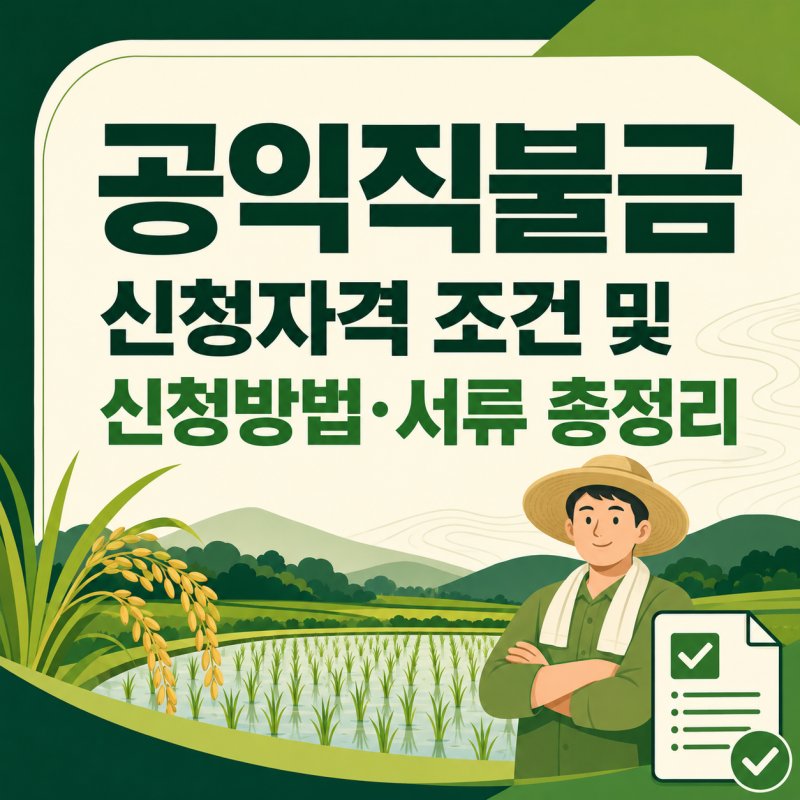 공익직불금 신청자격 조건 및 신청방법, 서류 총정리