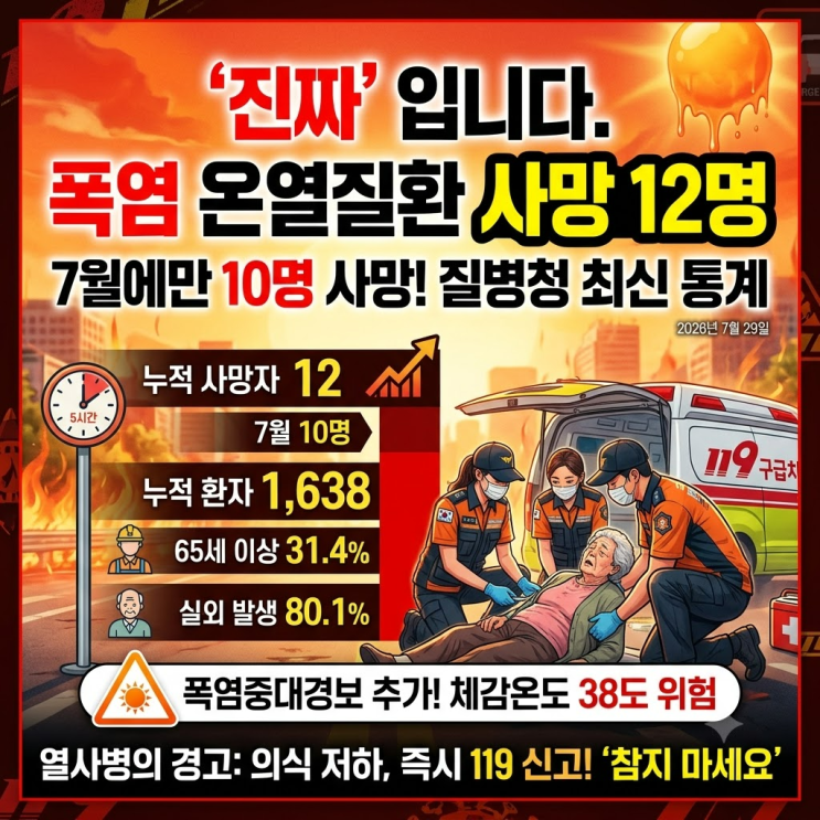폭염 <b>온열질환 사망</b> 12명