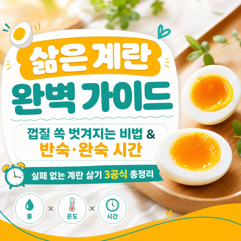 껍질이 쏙~ 벗겨져요! 삶은 계란 매끈하게 까는 꿀팁 & 반숙·완숙 삶는 시간