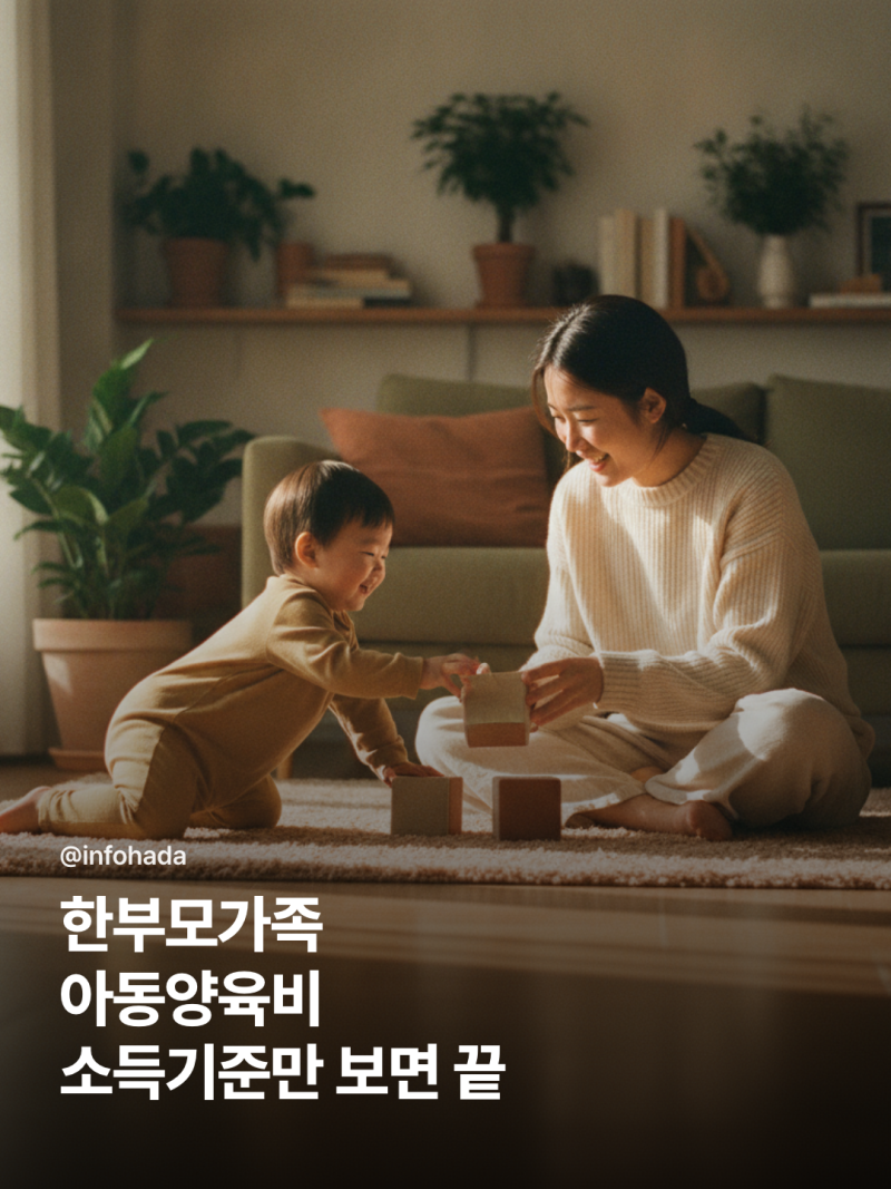 2026년 한부모가족 아동양육비 신청자격 총정리, 중위소득 65% 기준부터 청년 추가지원까지
