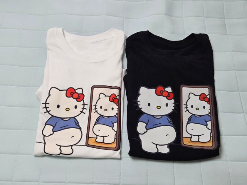 내돈내산)배불뚝이 키티 티셔츠(임산부 키티티셔츠로 강추!!!)
