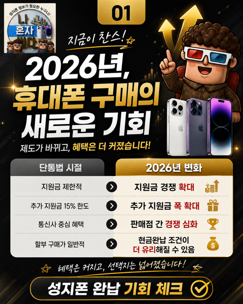 2026년 최대 공시지원금 받는 법｜성지폰 현금완납 구매 팁 ✨