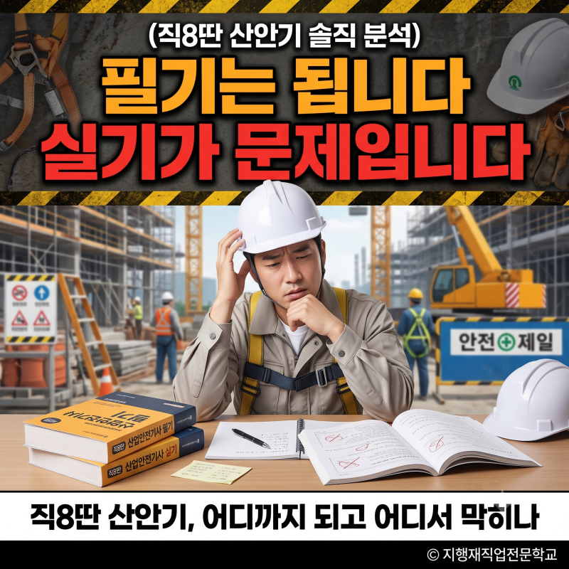직8딴으로 산안기, 필기는 됩니다 — 실기가 문제입니다