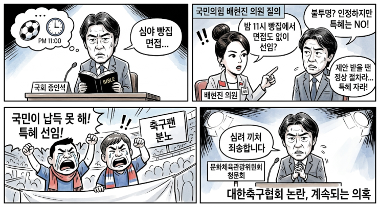 <b>홍명보</b> 청문회 발언 총정리 "연봉 38억 절대 아냐" <b>빵집 면접</b>... 