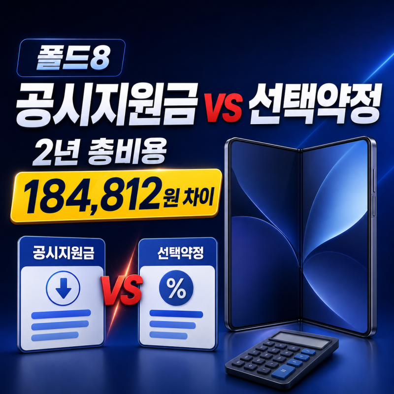 갤럭시 폴드8 공시지원금 vs 선택약정, 2년 총납부액 직접 계산해봤습니다. 갤럭시 폴드8 구매....