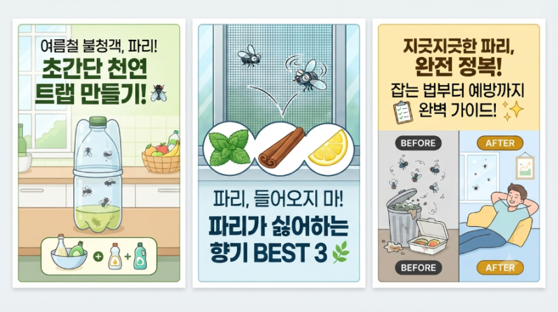 여름철 골칫거리 타파! 순식간에 파리 잡는 천연 꿀팁 & 퇴치법