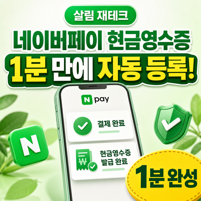 네이버페이 현금영수증 1분 만에 자동 등록하는 법