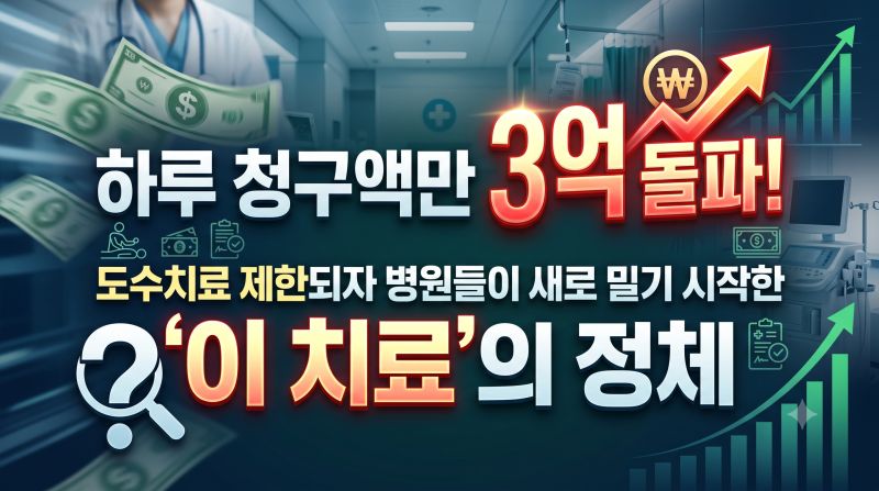 하루 청구액만 3억 돌파! 도수치료 제한되자 병원들이 새로 밀기 시작한 '이 치료'의 정체