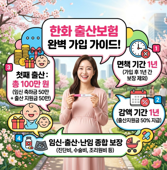 한화 손해보험 출산보험 산후조리원에 임신 난임 제왕절개 흉터 외국인 미혼 기혼