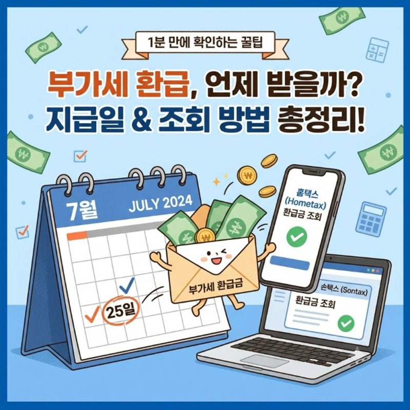 부가가치세 환급 언제 받을까? 조회 방법 및 지급일 총정리