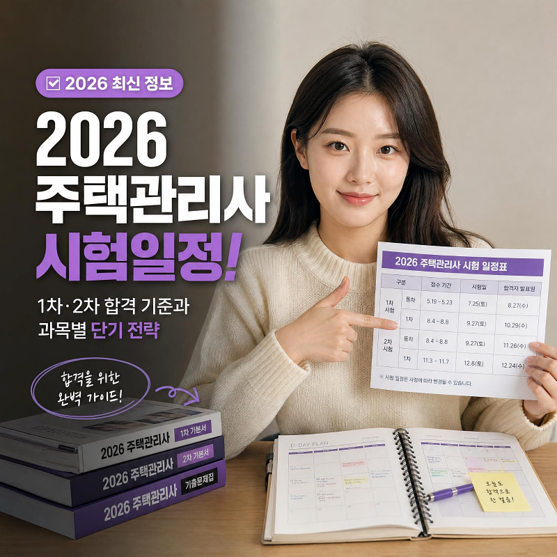 2026년 주택관리사 시험일정과 합격 기준 및 과목별 단기 합격 전략