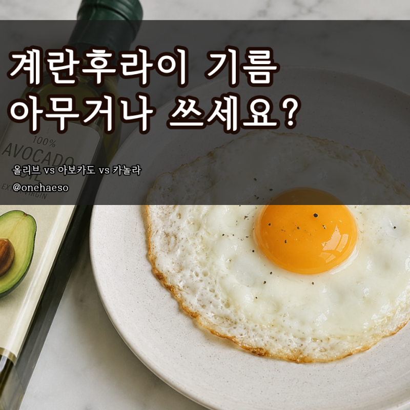 다이어트 계란후라이 기름 뭐 쓰세요? 올리브오일 vs 아보카도오일 비교
