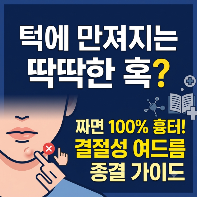 턱에딱딱한여드름, 절대로 짜지 마세요! 결절성·호르몬성 원인과 통증 없는 치료법