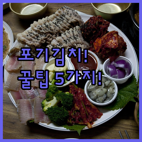전라도 포기김치 고를 때 확인 안 하면 아쉬운 이유 5가지
