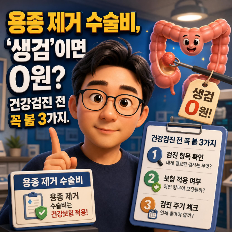 용종 제거 수술비, '생검'이면 0원? 건강검진 전 꼭 볼 3가지