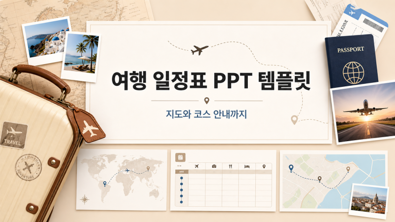 여행 코스 안내 PPT템플릿 , 일정표 정리