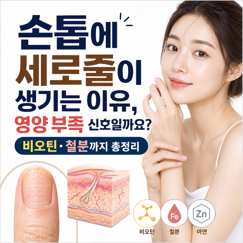 손톱에 세로줄이 생기는 이유, 영양 부족 신호일까요? 비오틴·철분까지 총정리