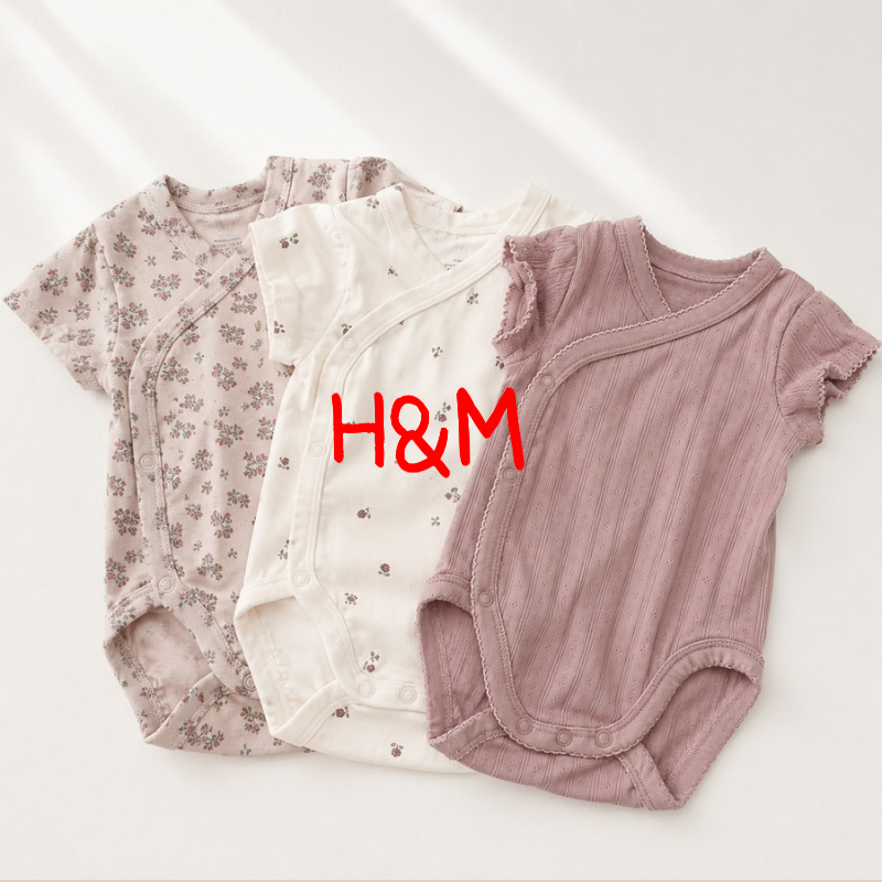 H&M 세일 바디수트 4-6M 사이즈 후기, 72일 5.5kg 아기 실제 착용샷