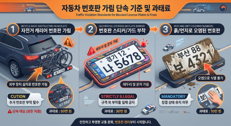 자동차 번호판 교체 방법 및 숫자로 보는 번호판 의미 총정리 (반사필름 번호판 가림 단속, ....