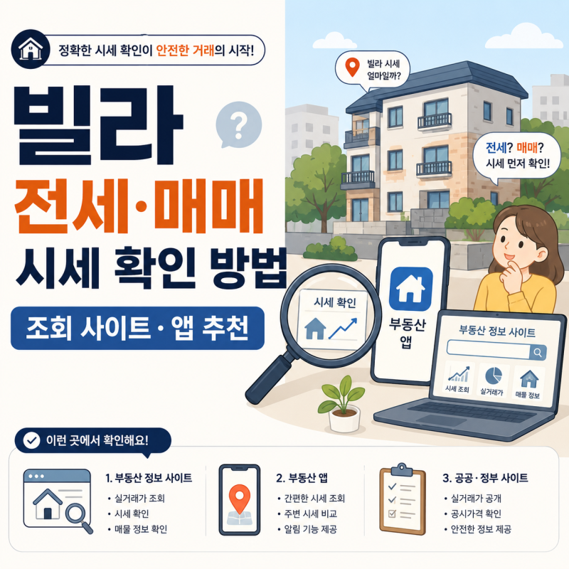 빌라 전세·매매 시세 확인 방법｜조회 사이트 앱 추천