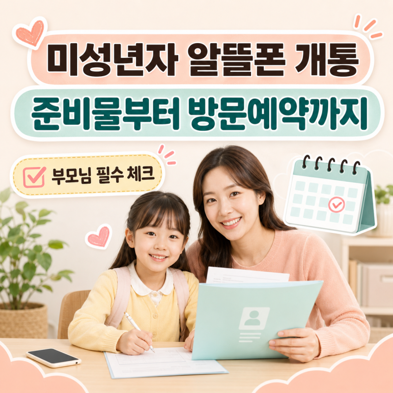 미성년자 알뜰폰 개통, 필요한 준비물과 지점방문 예약 안내