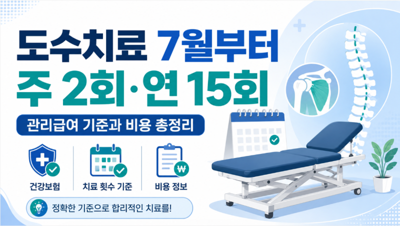 도수치료 7월부터 주 2회·연 15회로 제한, 관리급여 기준과 비용 총정리