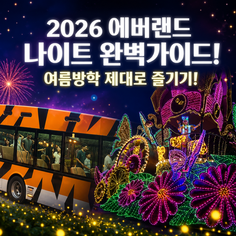 2026 에버랜드 야간개장! 불꽃쇼,퍼레이드,반딧불이,나이트사파리까지!