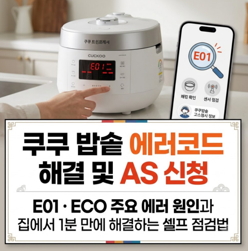 쿠쿠 에러코드 확인방법 및 간단 해결법, AS 신청까지 한 번에 정리
