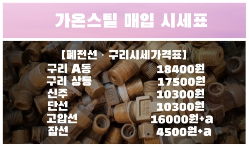 평택고물상 평택 신주시세 폐전선가격 동시세 고철가격 평택고물상 알루미늄 고물가격 오늘....