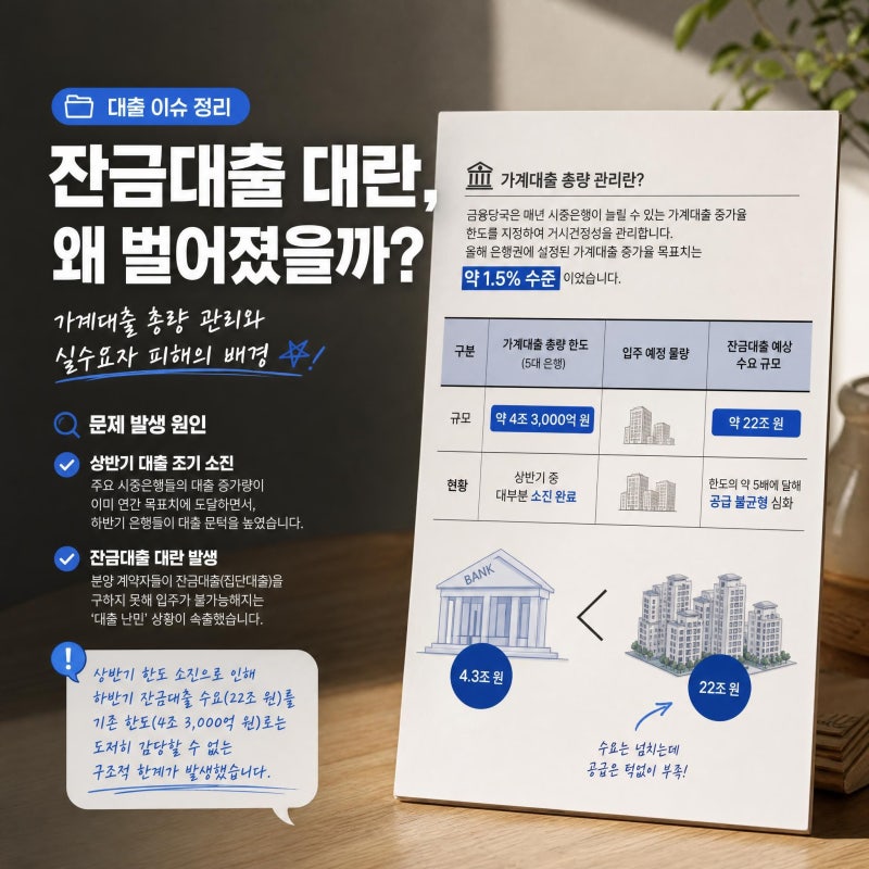 가계대출 총량 규제 완화와 실수요자 잔금대출 예외 정책 종합 가이드