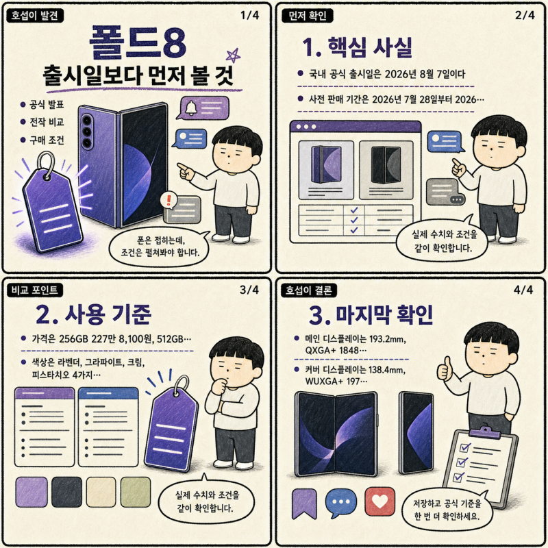 폴드8 구매 전 확인할 핵심 조건｜가격·사양·수리비 비교 가이드