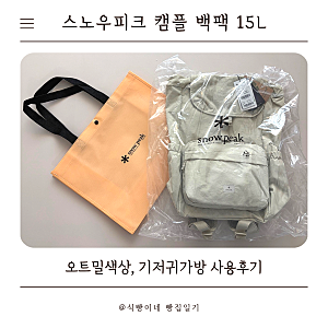 스노우피크 캠플 백팩 15L 오트밀 기저귀가방으로 3개월 실사용 후기