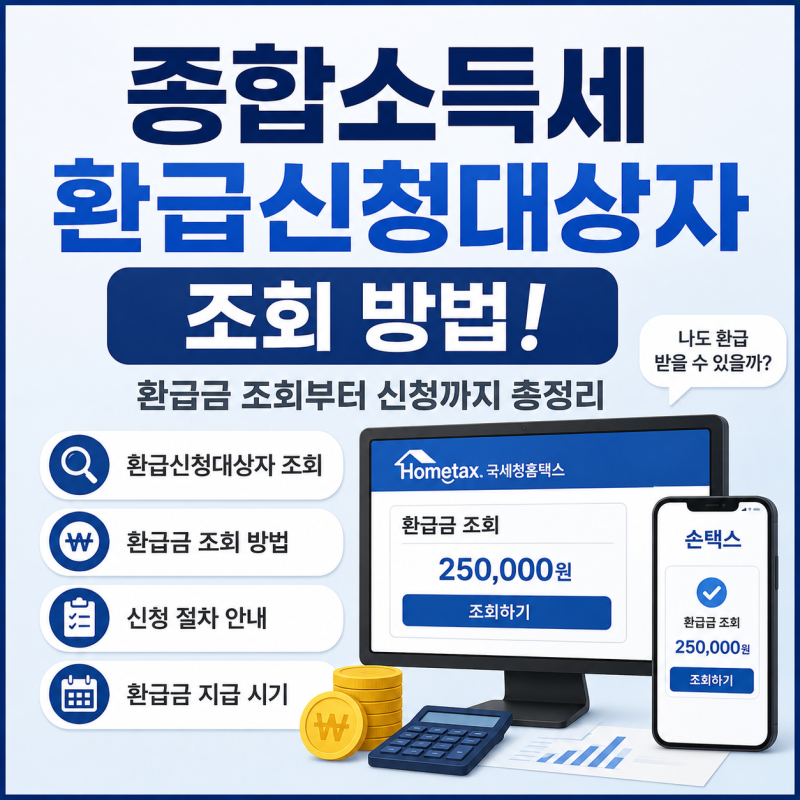 종합소득세 환급신청대상자 조회 방법! 환급금 조회부터 신청까지 총정리