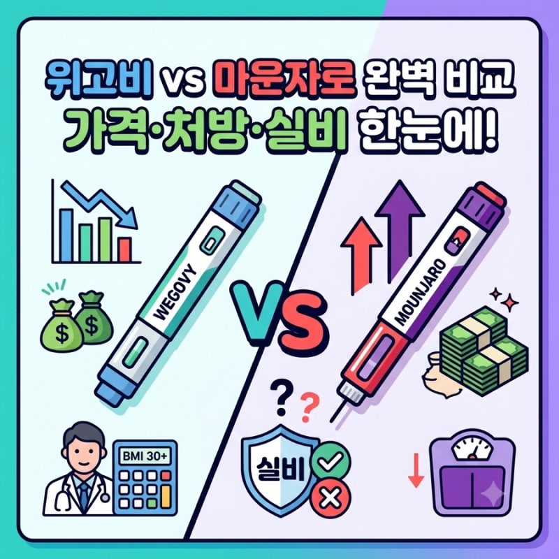 위고비 마운자로 가격 비교, 한 달 비용 및 처방 기준 (2026 최신)