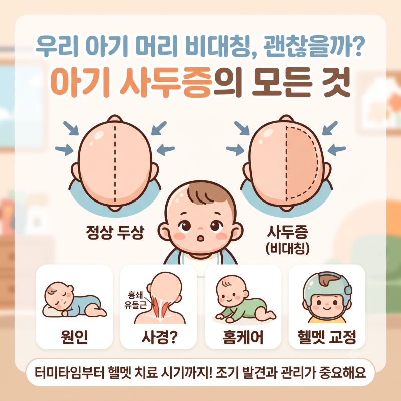 아기 사두증 뜻부터 사경 구분법까지, 두상 교정 늦지 않게 확인하는 법