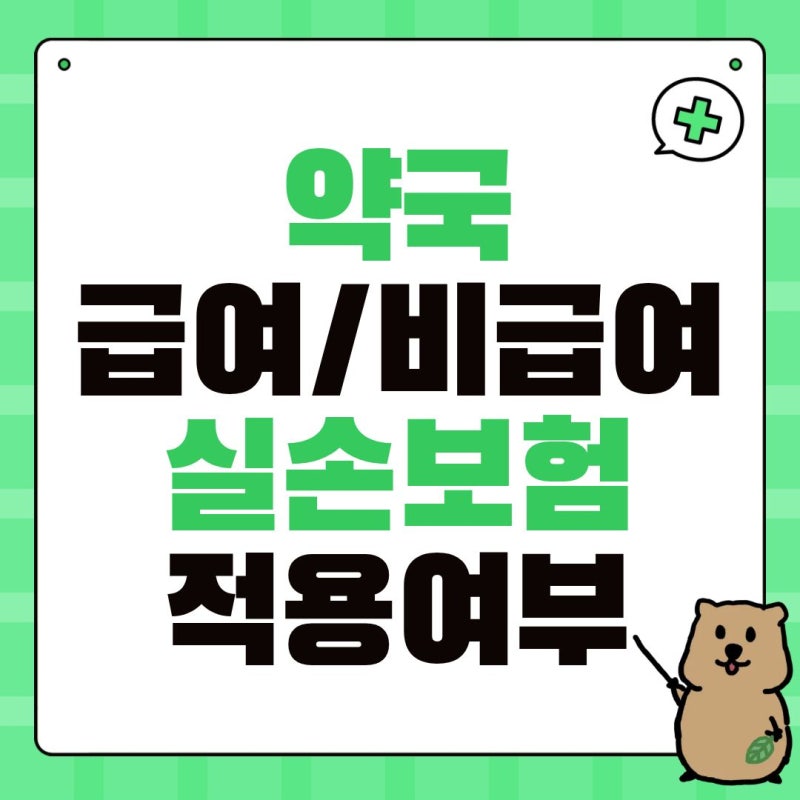 [보험청구] 약국 급여 비급여 차이 뜻 의미, 실손보험 적용 여부