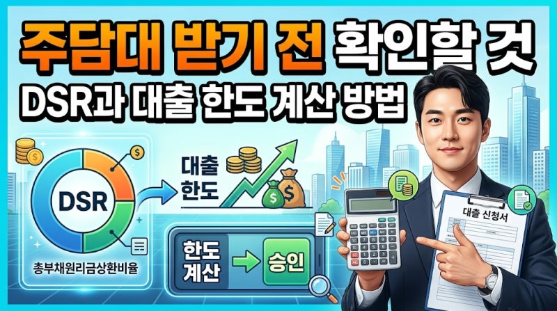 주담대 받기 전 확인할 것, DSR과 대출 한도 계산 방법