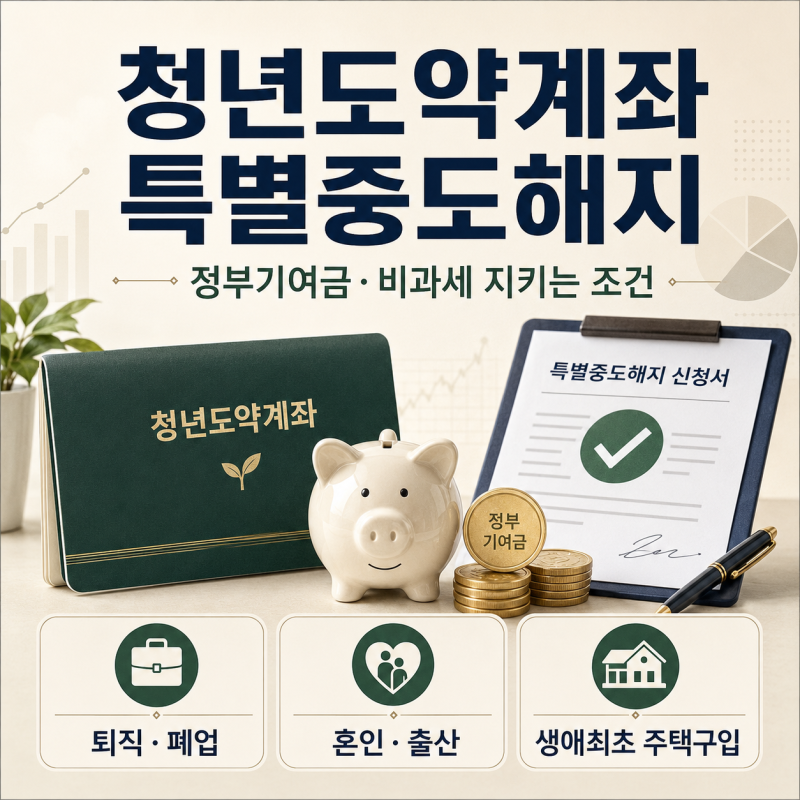 청년도약계좌 특별중도해지 조건ㅣ퇴직·폐업·결혼·출산·주택구입부터 청년미래적금 갈아....